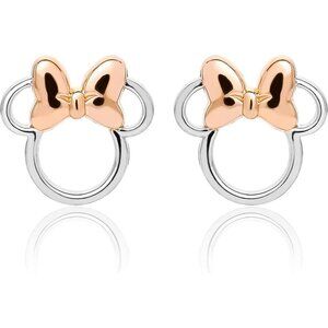 Disney Minnie Mouse Jewelry Minnie Silhouette Stud Earrings Two Tone